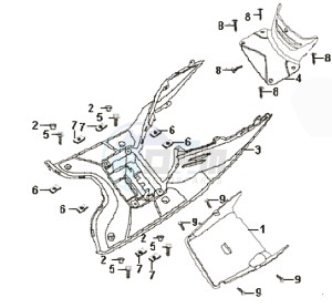 SYMPHONY 50 45KMH drawing FOOTREST / LOWER COWLING