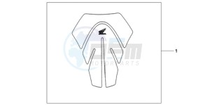 CB600F9 UK - (E / MKH) drawing TANK PAD/FUEL LID