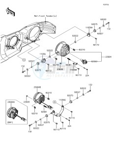 MULE PRO-DXT KAF1000BJF EU drawing Headlight(s)