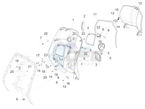 SPRINT 150 4T 3V IE ABS E3 (NAFTA) drawing Front glove-box - Knee-guard panel