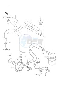 DF 140 drawing Fuel Pump DF 140T (S/N 682148 & Older) DF 140Z (S/N 680233 & Older)