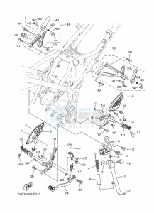 YZF250-A (B1X5) drawing STAND & FOOTREST