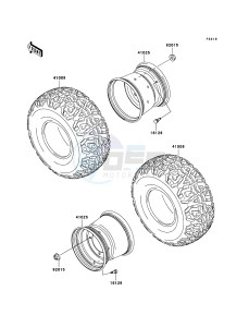 MULE 3010 DIESEL 4x4 KAF950B7F EU drawing Tires