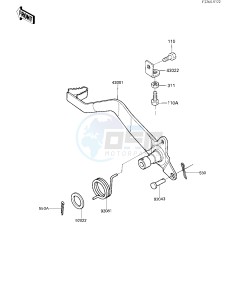 KXT 250 A [TECATE] (A1) [TECATE] drawing BRAKE PEDAL -- 84 A1- -