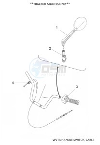 YFM700FWBD KODIAK 700 EPS (B5KN) drawing WVTA HANDLE SWITCH, CABLE