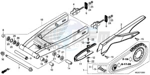 CB500FAD CB500F ABS Continue » UK - (E) drawing SWINGARM