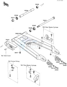 ZX 750 F [NINJA 750R] (F1-F3) [NINJA 750R] drawing SWINGARM