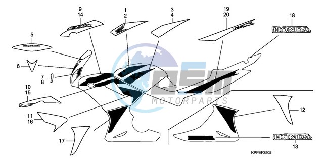 MARK/STRIPE (CBR125RW7/RW9/RWA)