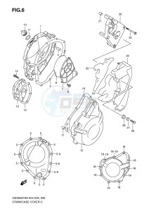 GSX650F (E3-E28) Katana drawing CRANKCASE COVER (MODEL K8 K9)