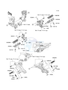 ZX 1400 A [NINJA ZX-14] (A6F-A7FA) A7FA drawing FOOTRESTS