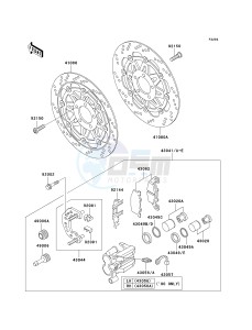 ZG 1000 A [CONCOURS] (A15-A19) [CONCOURS] drawing FRONT BRAKE-- ZG1000-A15 - A18- -