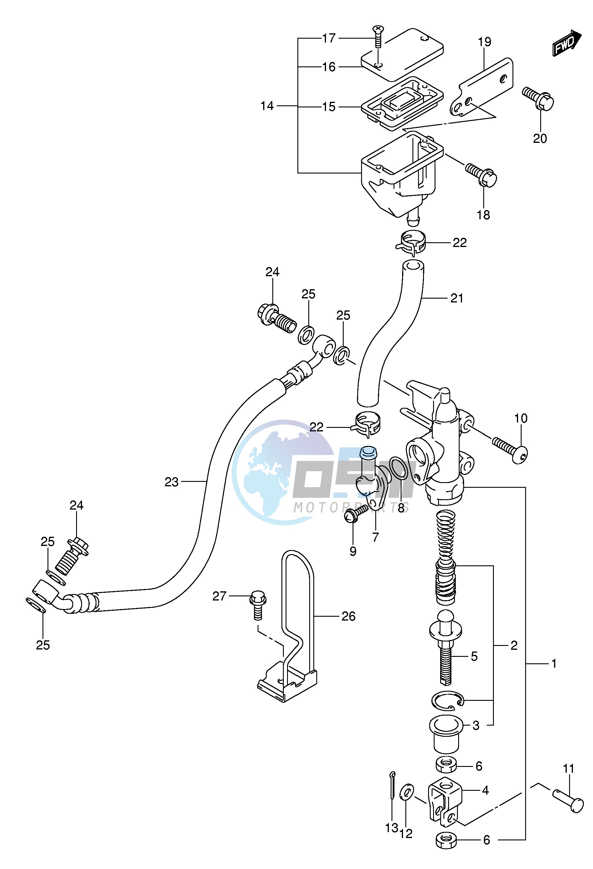 REAR MASTER CYLINDER (MODEL K4 K5 K6)