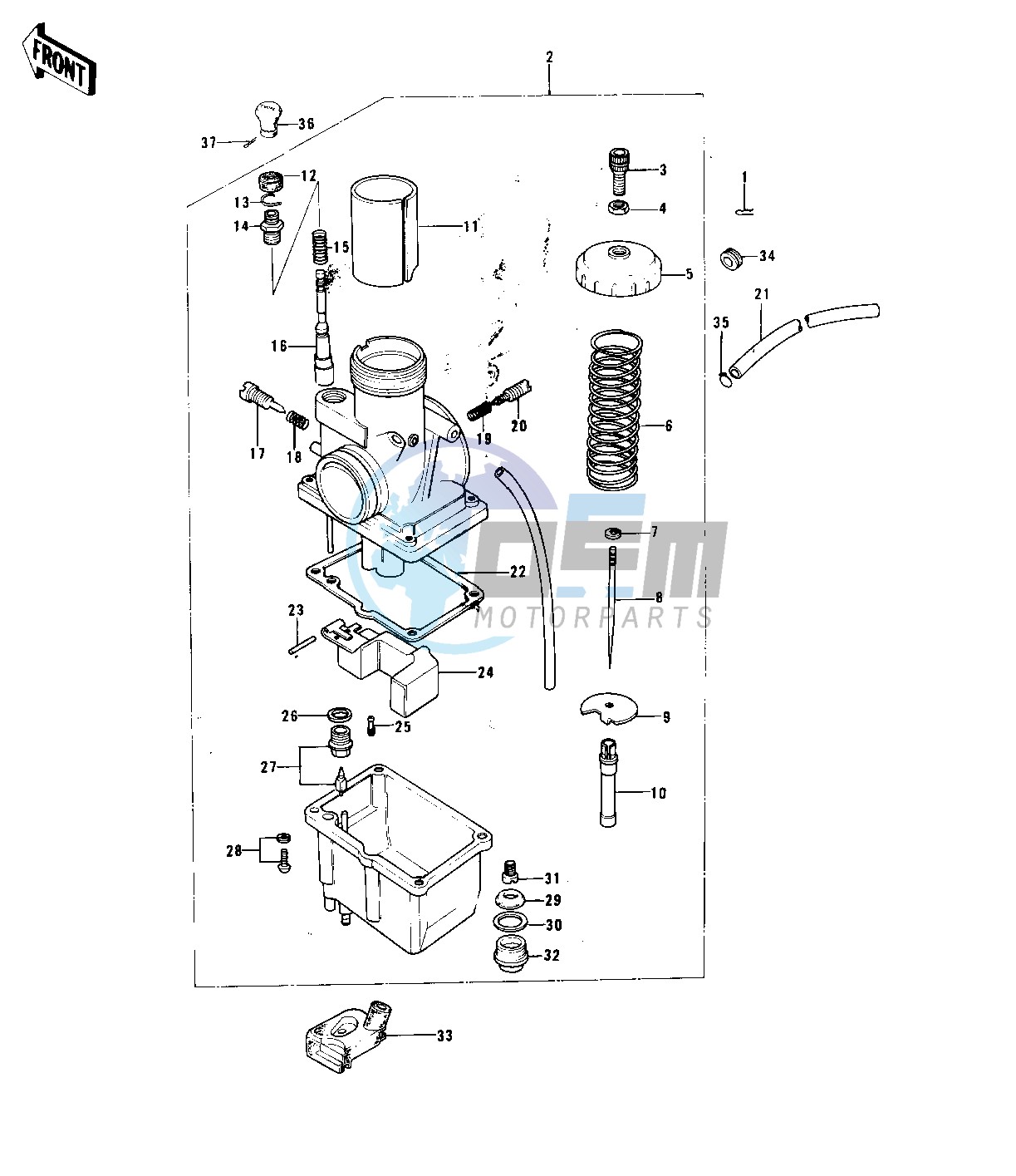 CARBURETOR -- 74-76 KX125_A_A3- -