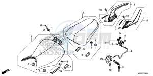 CB500FAF CB500F UK - (E) drawing SEAT/REAR GRIP