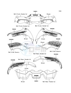 KVF650_4X4 KVF650DBF EU GB drawing Decals(Black)(EU,UK)