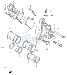 GSX-R750W (E28) drawing FRONT CALIPERS (MODEL N P)