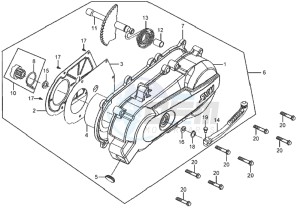 MIO 50 drawing CRANKCASE COVER LEFT