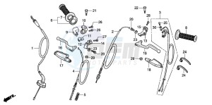 CRF80F 100 drawing HANDLE LEVER/CABLE