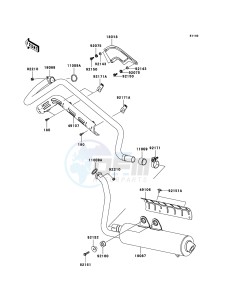 KVF650 4x4 KVF650D7F EU GB drawing Muffler(s)