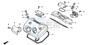 VT600C drawing CYLINDER HEAD COVER