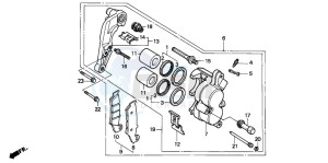 CR125R drawing FRONT BRAKE CALIPER