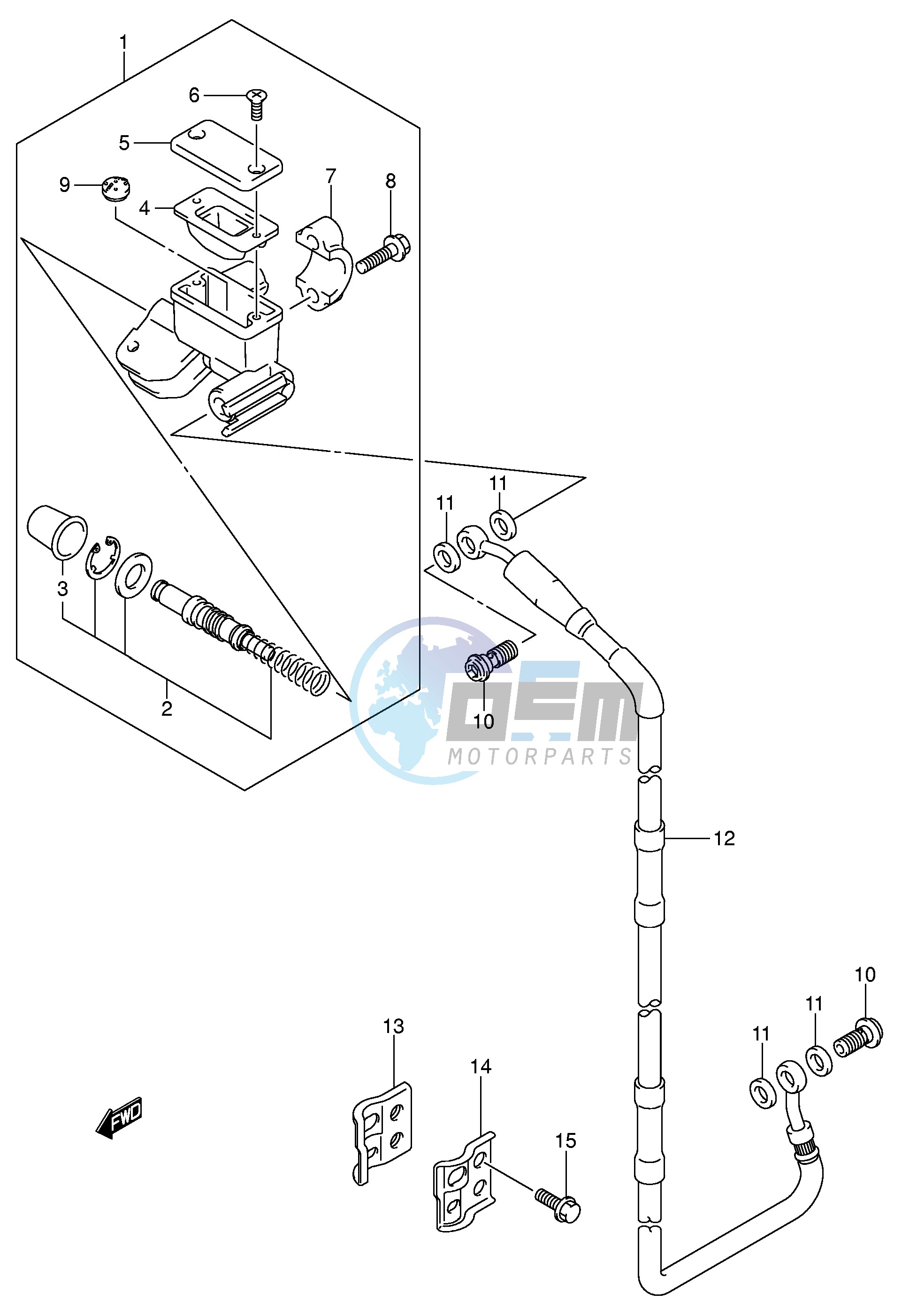 FRONT MASTER CYLINDER (MODEL K5 K6)