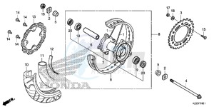 CRF250ME CRF250M UK - (E) drawing REAR WHEEL (CRF250M)