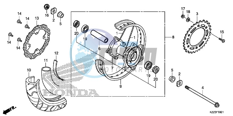 REAR WHEEL (CRF250M)