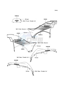 KVF750 4x4 KVF750A6F EU GB drawing Decals(Green)(EU,UK)