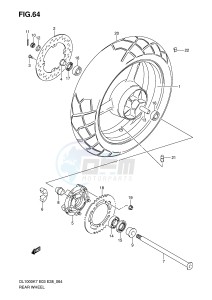 DL1000 (E3-E28) V-Strom drawing REAR WHEEL