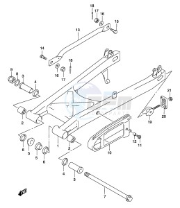 GZ250 (P19) drawing REAR SWINGING ARM