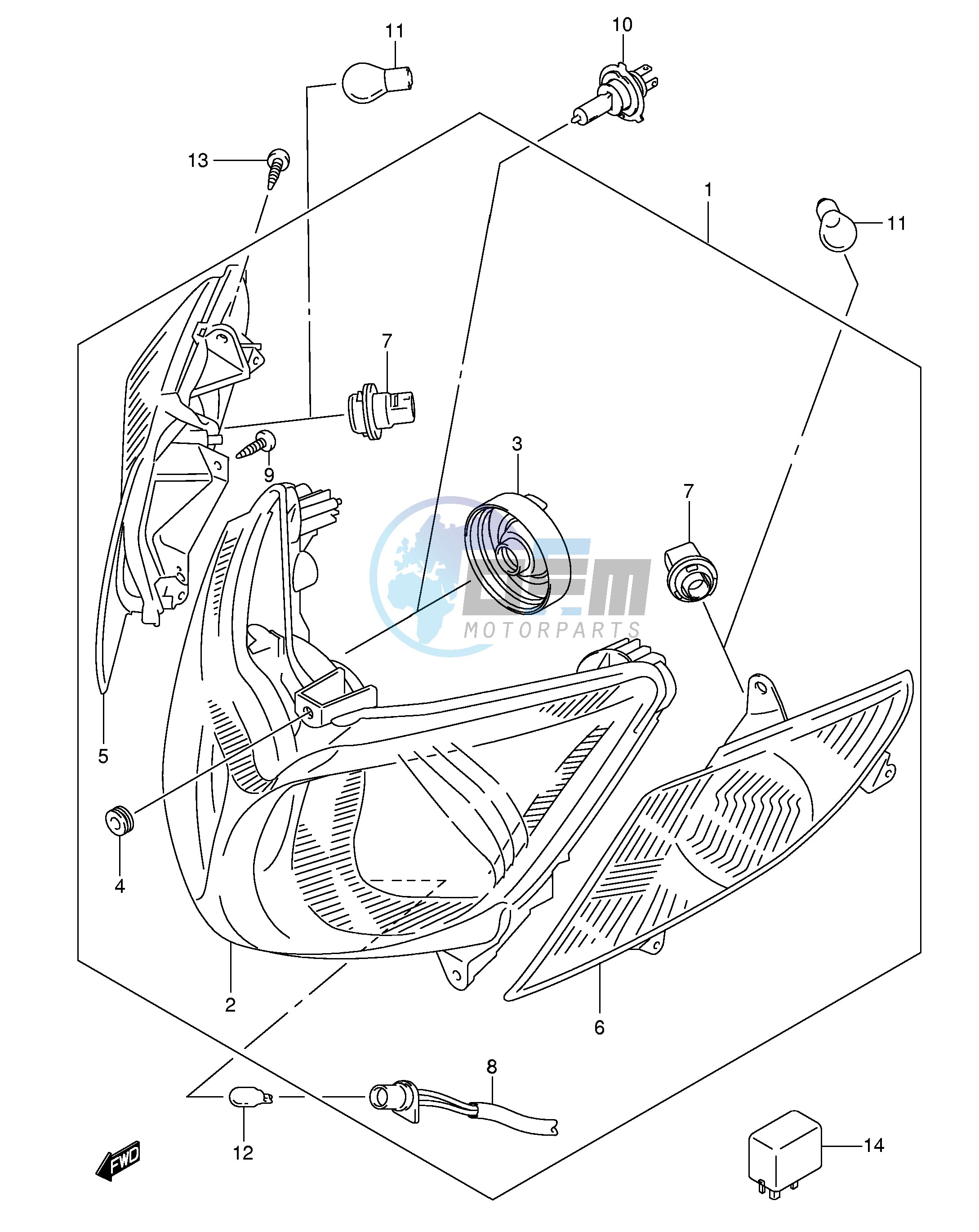 FRONT COMBINATION LAMP (MODEL K5 K6 E2,E19,E71)