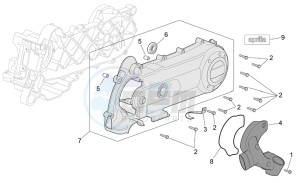 Scarabeo 50 4T E2 drawing Variator cover