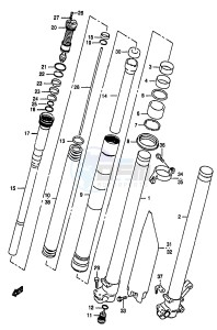 RM250 (T-V-W-X-Y) drawing FRONT DAMPER (MODEL Y)