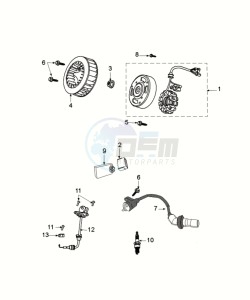 KISBEE 50 A SLN drawing FLYWHEEL MAGNETO