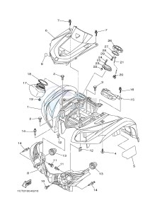 YFM450FWAD YFM45FGPAD GRIZZLY 450 EPS (1CTU 1CTV) drawing FRONT FENDER