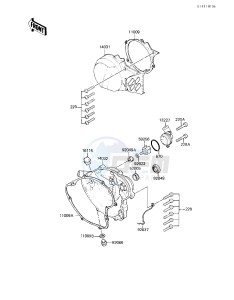 KX 80 E [KX80] (E1) [KX80] drawing ENGINE COVERS_WATER PUMP