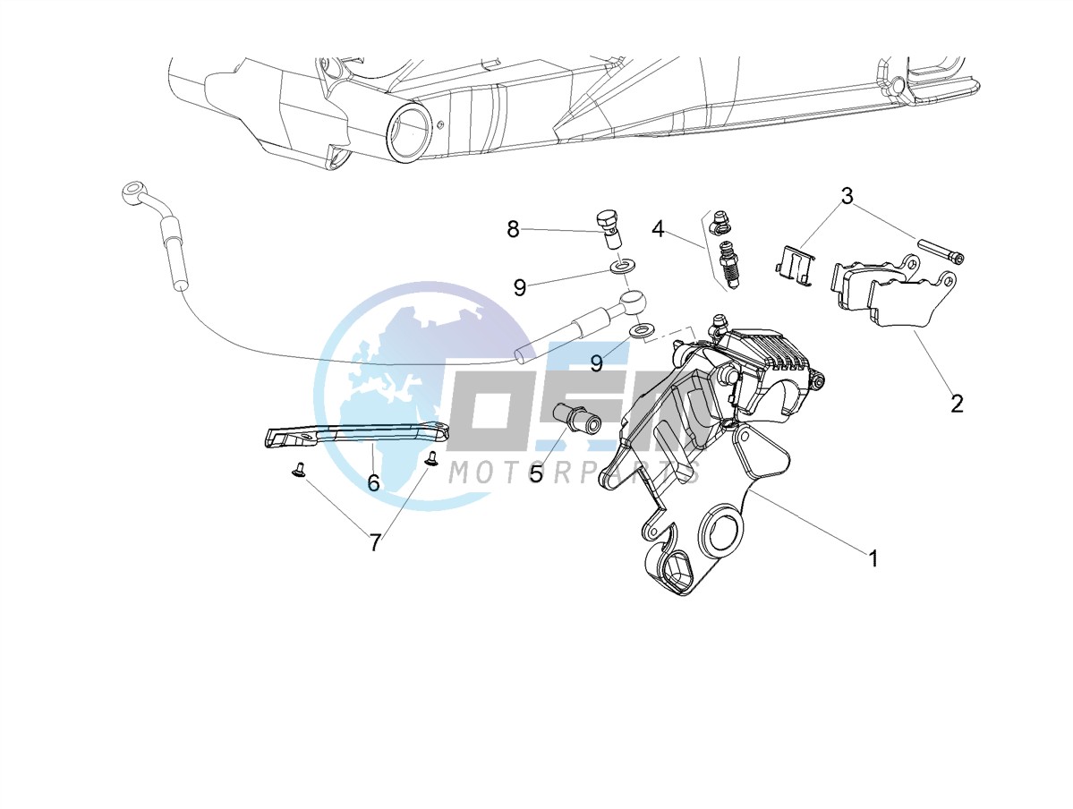 Rear brake caliper