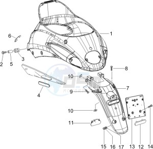 Liberty 200 4t (N15000U01) drawing Rear cover - Splash guard