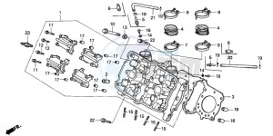 VFR750F drawing CYLINDER HEAD (FRONT)