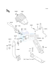 KAF 950 B [MULE 3010 DIESEL 4X4] (B7F) B7F drawing BRAKE PEDAL_THROTTLE LEVER