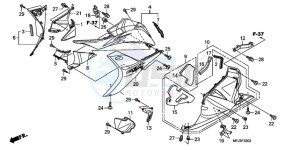 CBR600RA9 France - (F / ABS CMF) drawing LOWER COWL (L.) (CBR600RR9,A/RA9,A)