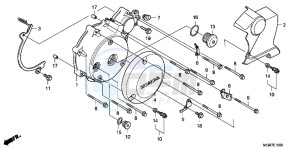 VT750SB drawing LEFT CRANKCASE COVER/ A.C. GENERATOR COVER