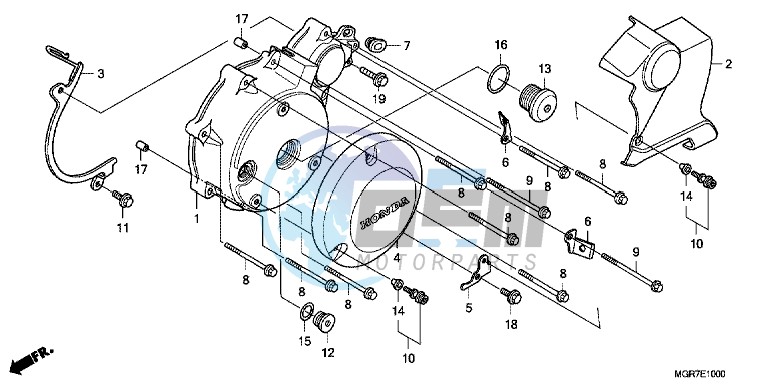 LEFT CRANKCASE COVER/ A.C. GENERATOR COVER