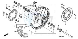 CRF250RB CRF250R ED drawing REAR WHEEL