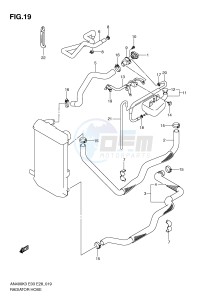 AN400 (E3-E28) Burgman drawing RADIATOR HOSE