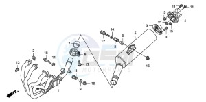 CB1300 CB1300SUPER FOUR drawing EXHAUST MUFFLER