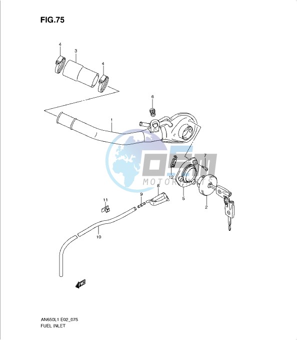 FUEL INLET (AN650L1 E19)