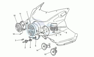 V 75 750 PA Nuovo Tipo PA Nuovo Tipo drawing Headlight-horn