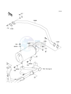 KAF400 A [MULE 610 4X4] (A1) A1 drawing MUFFLER-- S- -